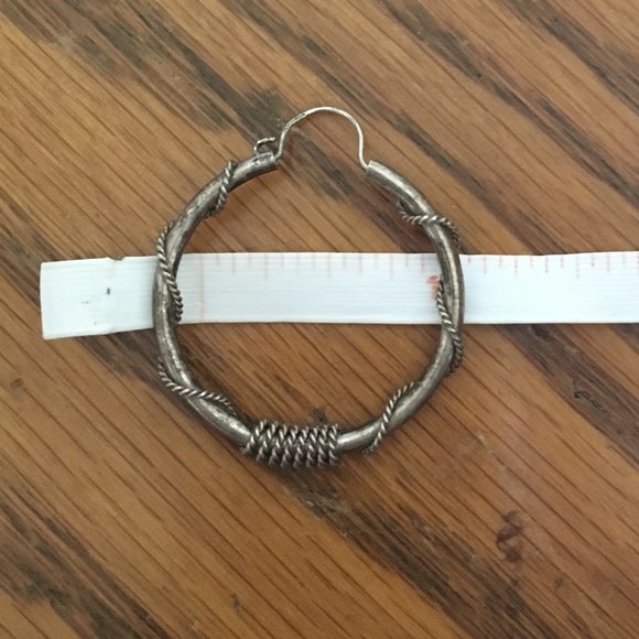 LOT of 2 pairs of sterling silver hoops - Picture 4 of 5